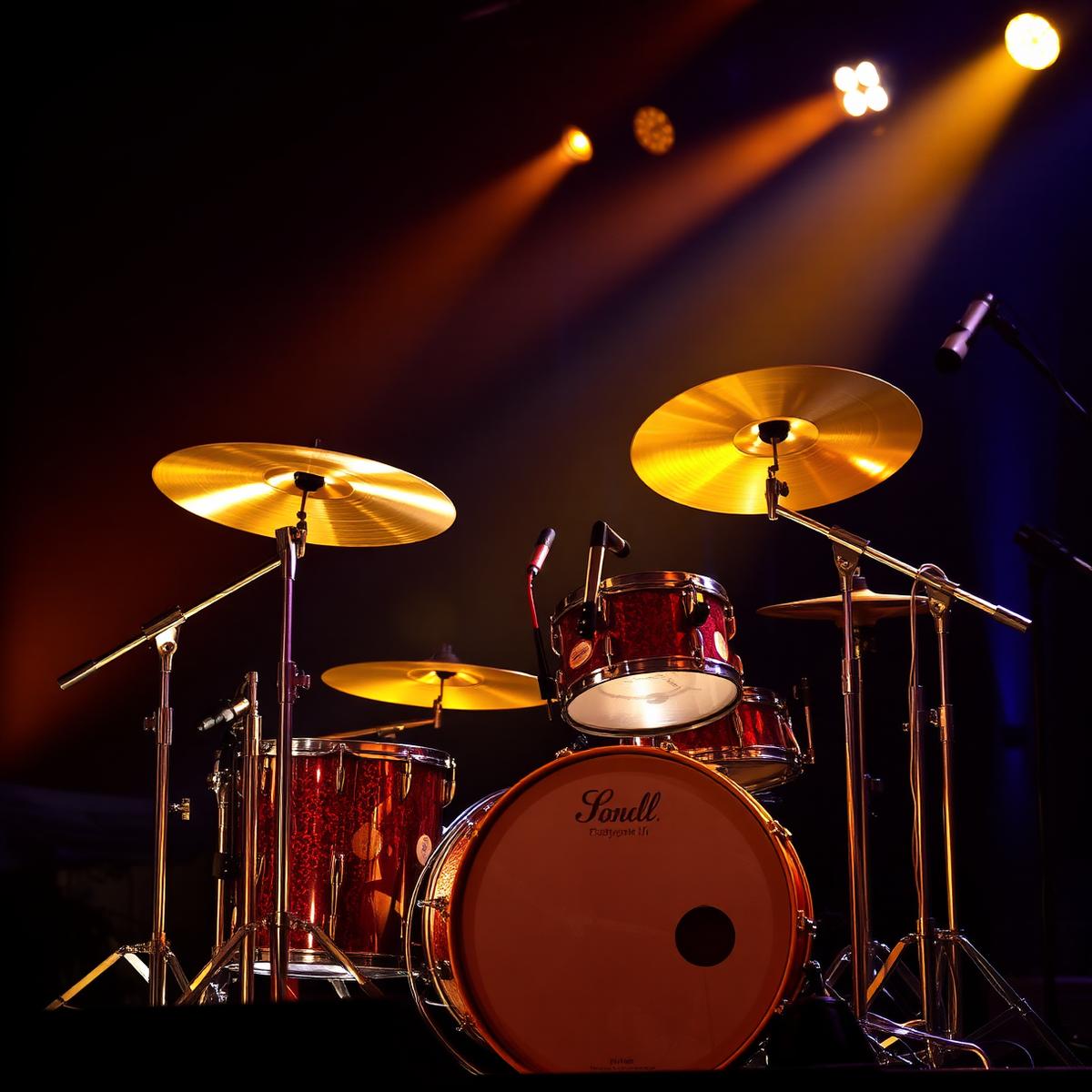 Drum kit on stage